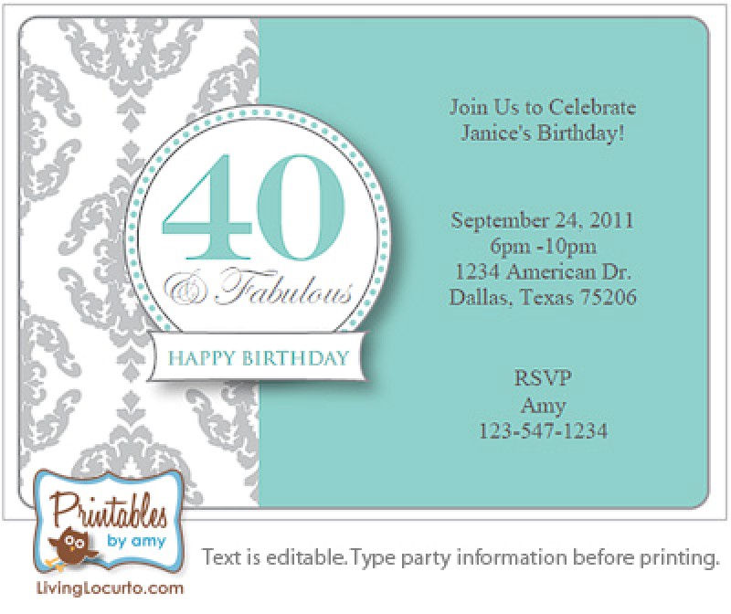 40th Birthday Invitations Free Templates Surprise 40th Birthday Invitation Free Template