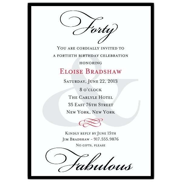 40th Birthday Invite Wording for Her 40th Birthday Invitation Wording Ideas Amazing