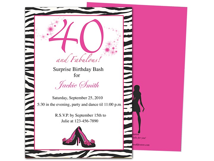 40th Birthday Party Invitations Templates Free Invitation Templates 40th Birthday Party