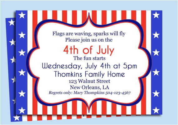 4th Of July Party Invite Template 4th July Birthday Party Invitations