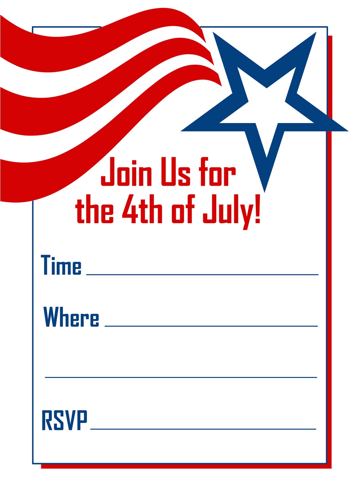 4th Of July Party Invite Template Fourth July Invitations Template