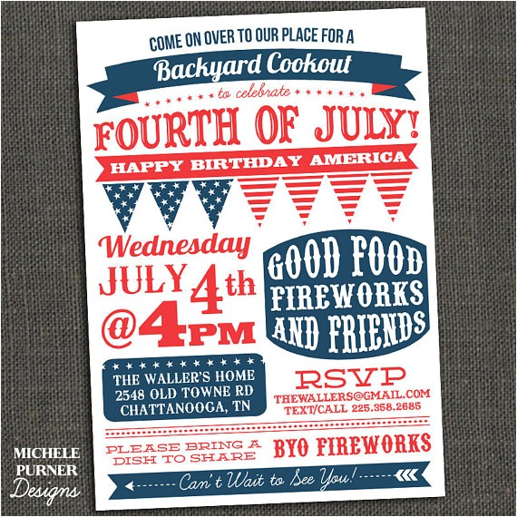 4th Of July Party Invite Template Items Similar to Fourth Of July Party Invitation Bbq