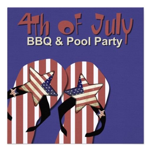 4th Of July Pool Party Invite 4th Of July Bbq & Pool Party Invitation