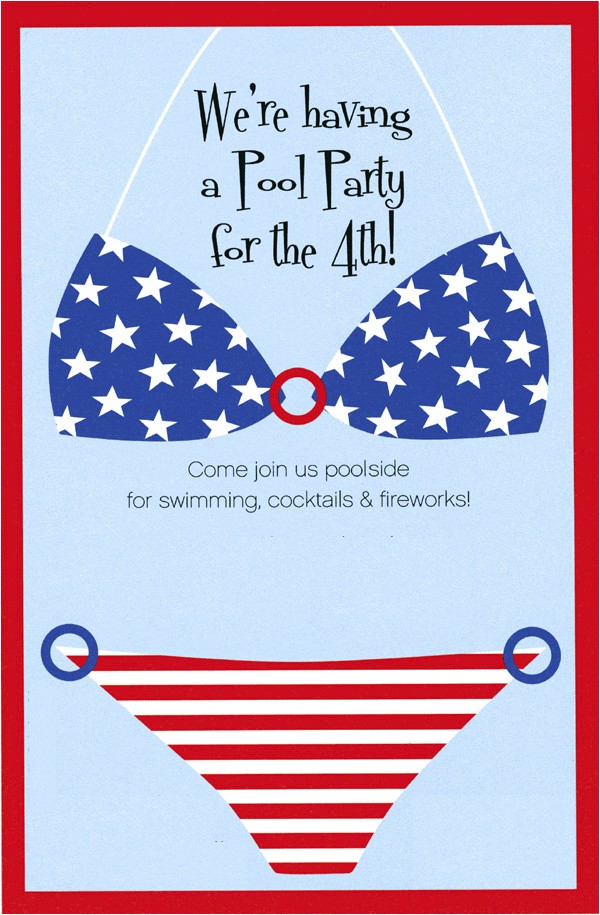 4th Of July Pool Party Invite Patriotic Pool Party July 4th Pool Party Ideas