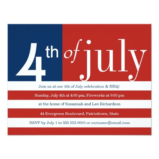 4th Of July Pool Party Invite Us Flag Fourth Of July Party Invitation