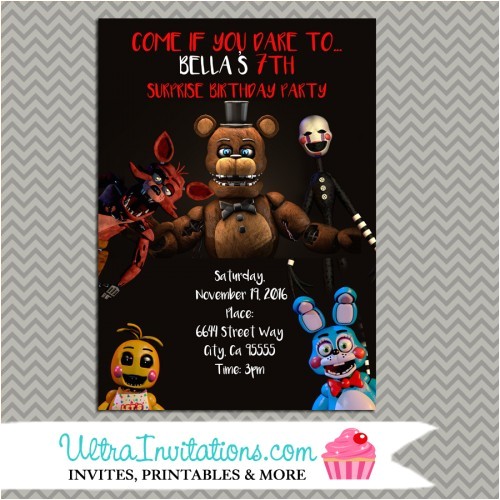 5 Nights at Freddy S Birthday Invitations Five Nights at Freddy S Party Personalized Party 5 Nights at Freddy S Birthday Invitations Five Nights at Freddy S Party Personalized Party