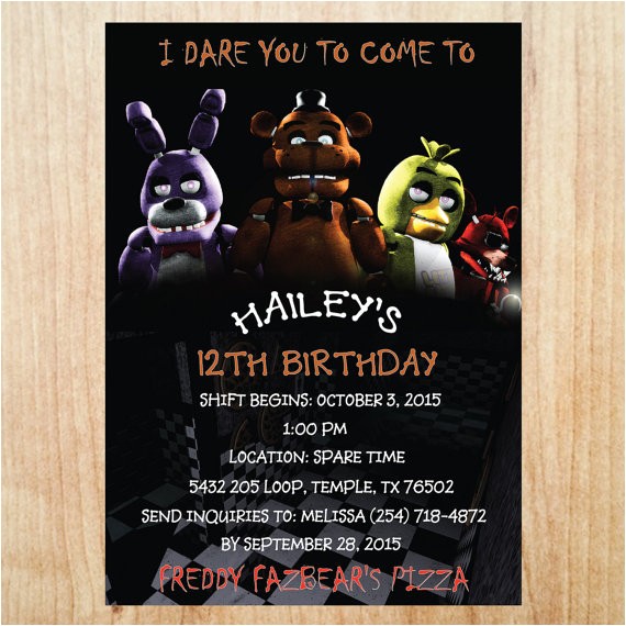 5 Nights at Freddy S Birthday Invitations Printable Five Nights at Freddy S Invitation Five Nights 5 Nights at Freddy S Birthday Invitations Printable Five Nights at Freddy S Invitation Five Nights