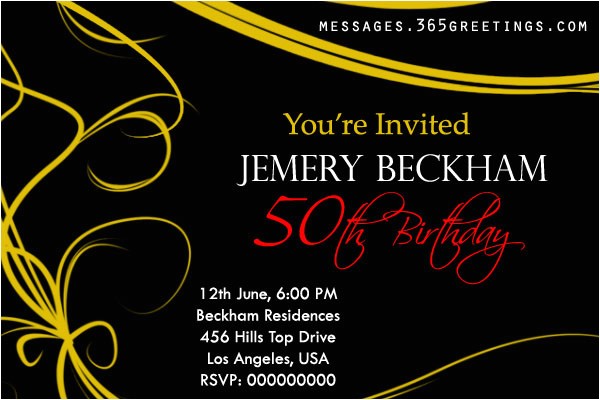 50th Birthday Invitation Sample 50th Birthday Invitations and 50th Birthday Invitation