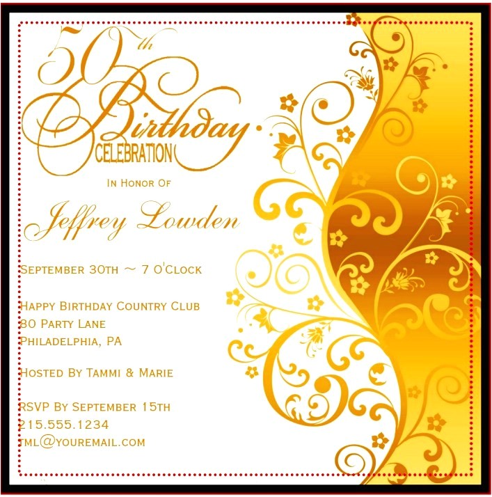 50th Birthday Party Invitation Templates 50th Birthday Invitation Templates A Birthday Cake
