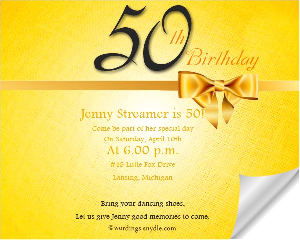 50th Birthday Party Invitation Wording 50th Birthday Invitation Wording Samples Wordings and