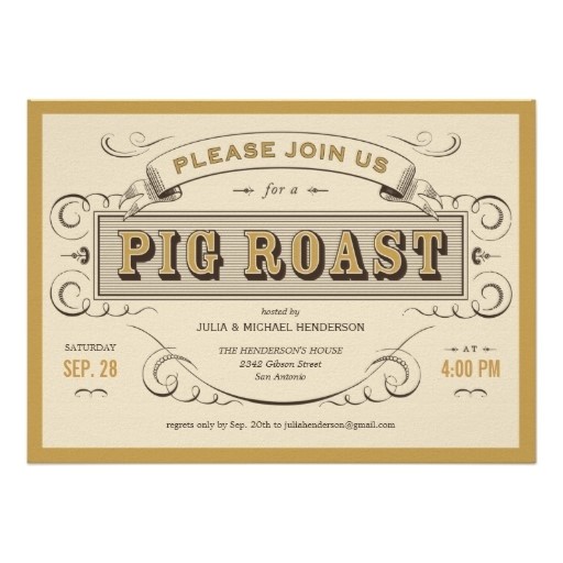 50th Birthday Roast Invitations Vintage Pig Roast Invitations