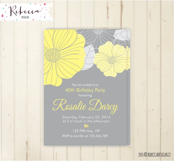 60th Birthday Brunch Invitations 30th Birthday Invitation Floral 40th Birthday 50th