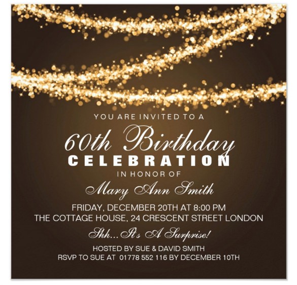 60th Birthday Invitation Template 22 60th Birthday Invitation Templates Free Sample