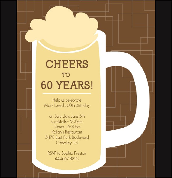 60th Birthday Invitation Template 50 Printable Birthday Invitation Templates Sample Templates
