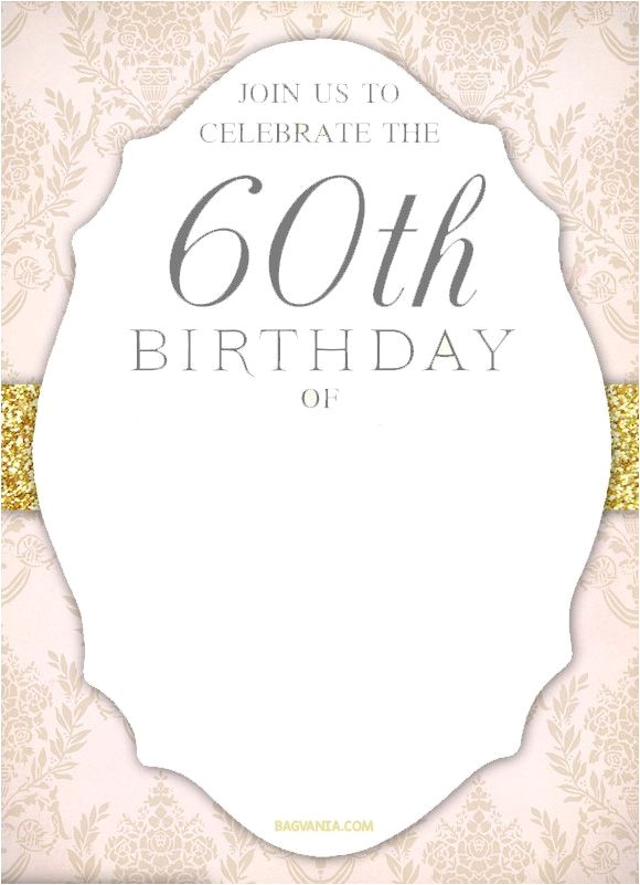 60th Birthday Invitation Template Free Printable 60th Birthday Invitation Templates Drevio