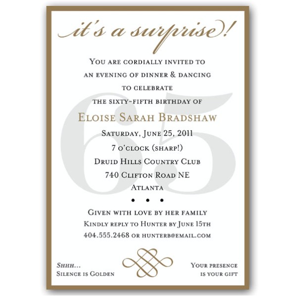 65th Birthday Invitation Verses Sample Program for 65th Birthday Just B Cause