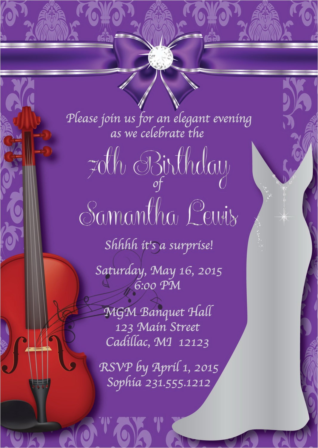 70th Birthday Invitations for Female 70th Birthday Invitation Women S Elegant Birthday