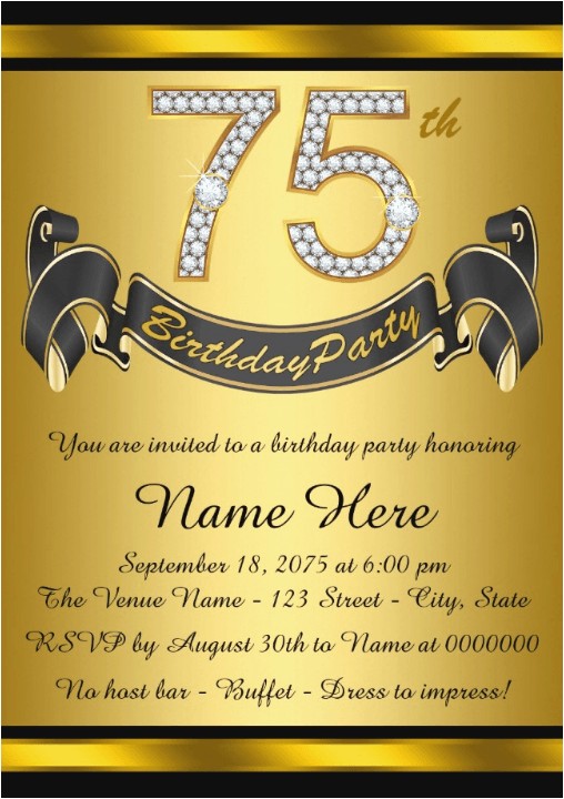 75th Birthday Invitation Card Ideas 75th Birthday Invitations 50 Gorgeous 75th Party Invites