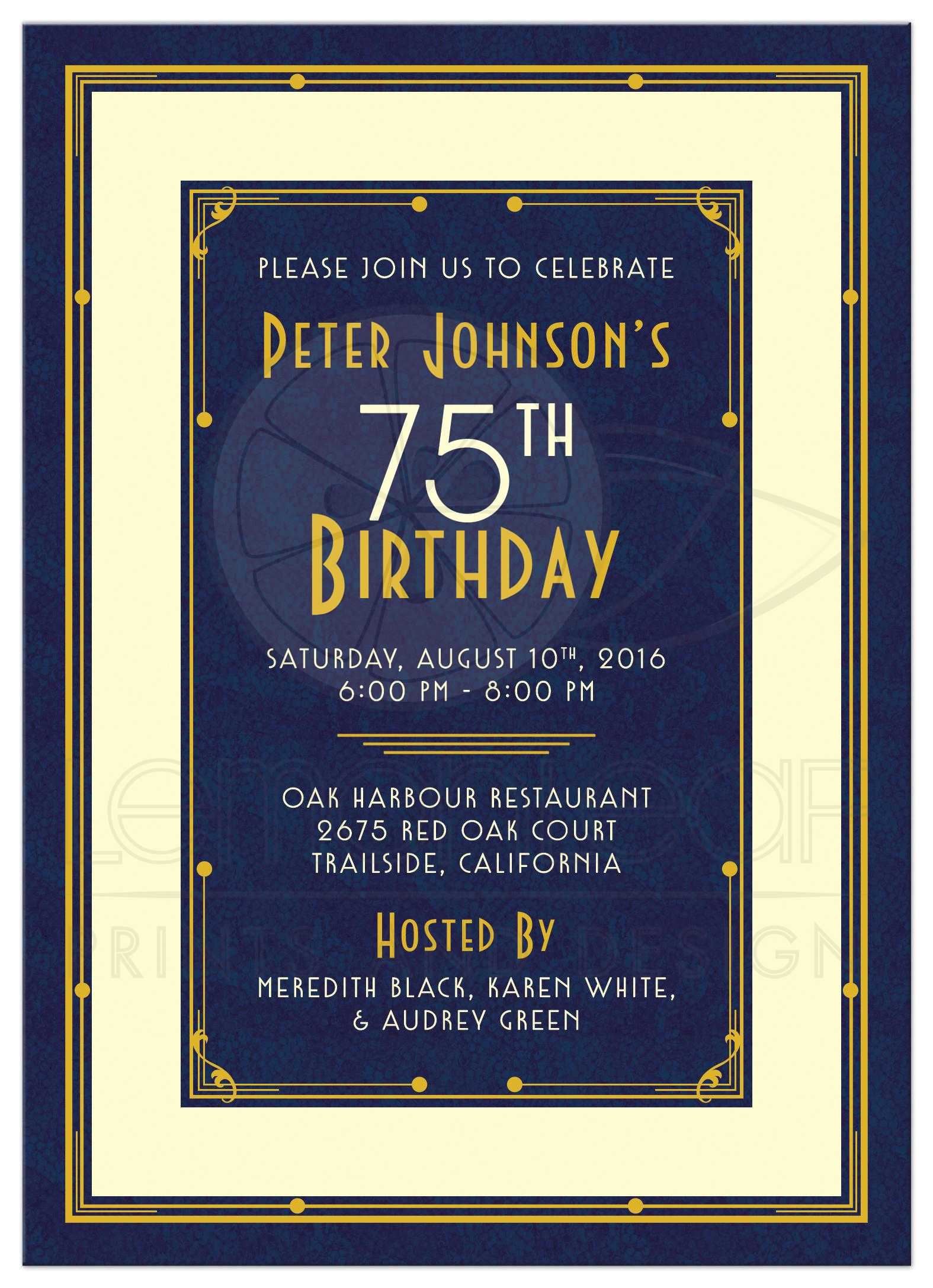 75th Birthday Party Invitation Ideas 16 75th Birthday Invitations Unique Ideas