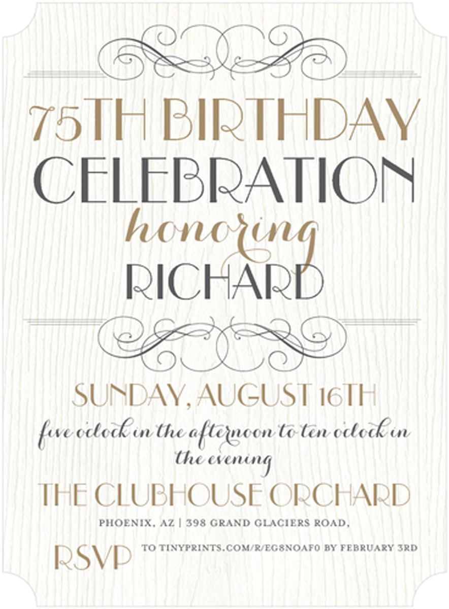 75th Birthday Party Invitation Templates 16 75th Birthday Invitations Unique Ideas