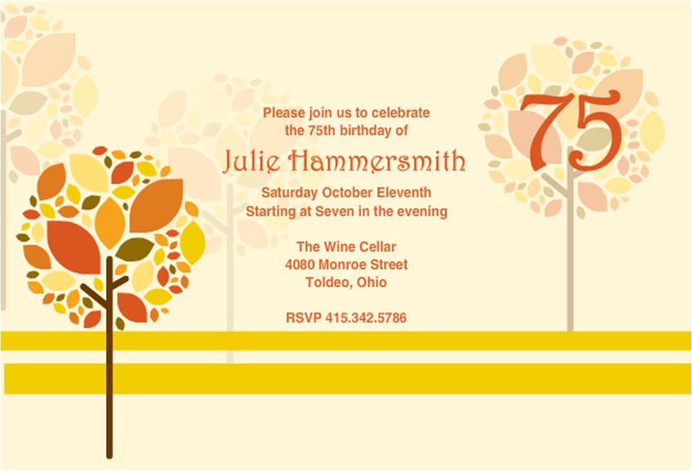 75th Birthday Party Invitation Templates 16 75th Birthday Invitations Unique Ideas