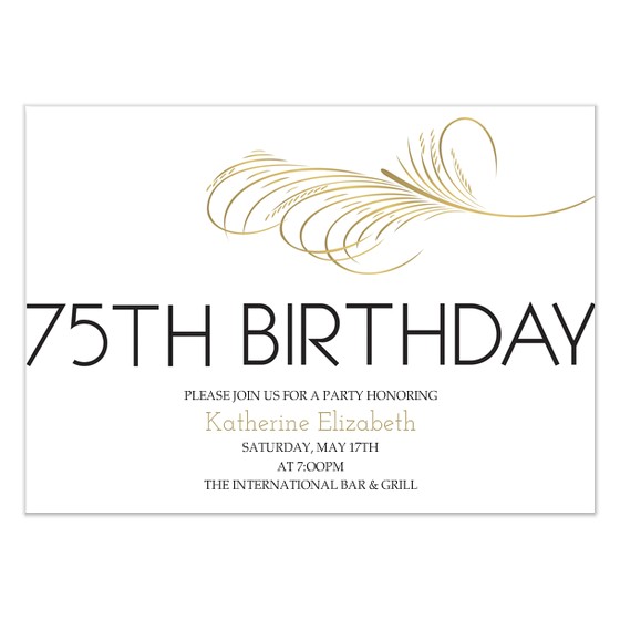 75th Birthday Party Invitation Templates 75th Birthday Invitation Invitations & Cards On Pingg