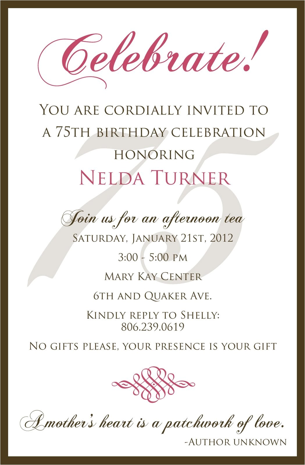 75th Birthday Party Invitation Wording 75th Birthday Invitation Wording Samples Templates 75th Birthday Party Invitation Wording 75th Birthday Invitation Wording Samples Templates