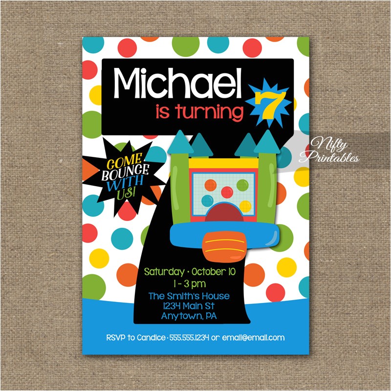 7th Birthday Invitation Card Printable 7th Birthday Invitation Bounce House Invitations Nifty 7th Birthday Invitation Card Printable 7th Birthday Invitation Bounce House Invitations Nifty