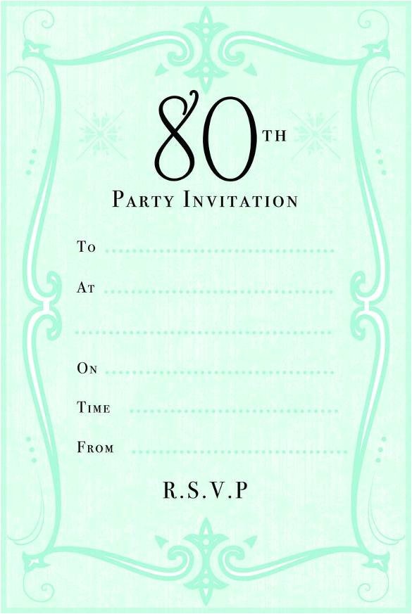 80th Birthday Invitation Templates 10 Sample Images 80th Birthday Party Invitations