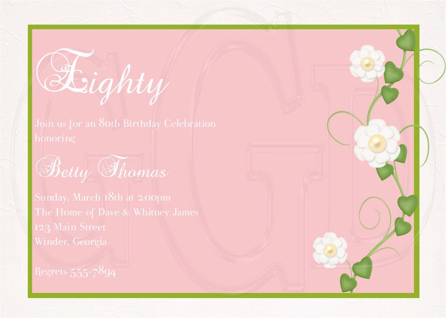 80th Birthday Invitation Templates 15 Sample 80th Birthday Invitations Templates Ideas