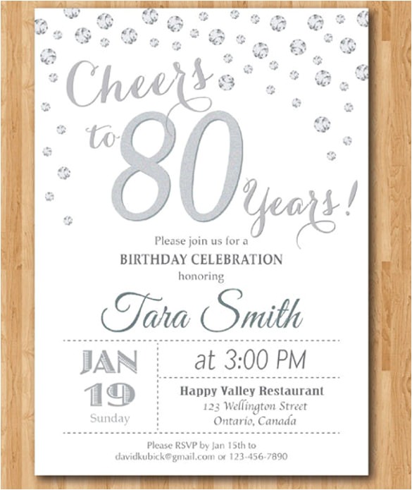 80th Birthday Invitations Templates Free 22 80th Birthday Invitations Free Psd Vector Eps Ai