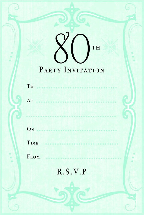 80th Birthday Invitations Templates Free 26 80th Birthday Invitation Templates Free Sample