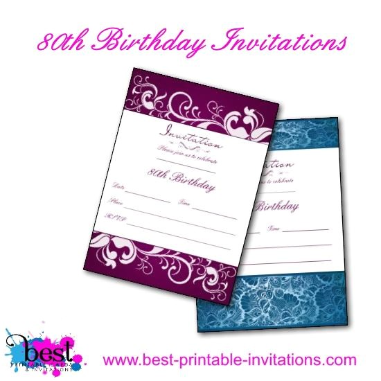 80th Birthday Invitations Templates Free Printable 80th Birthday Invitations