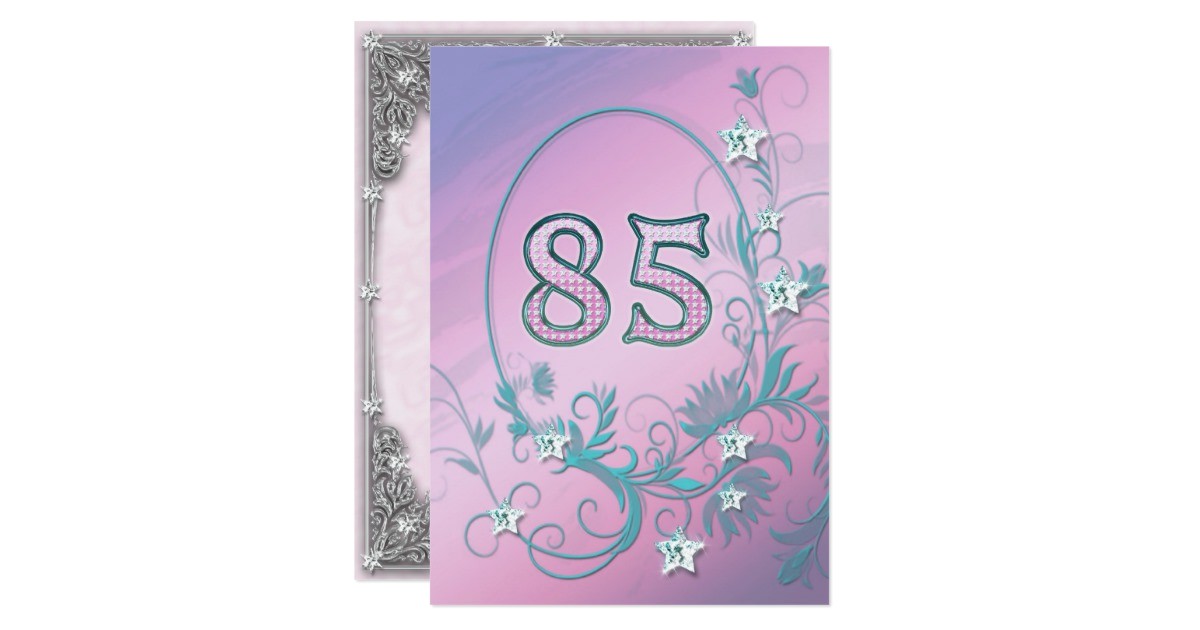 85 Year Old Birthday Invitations Birthday Party Invitation 85 Years Old Zazzle