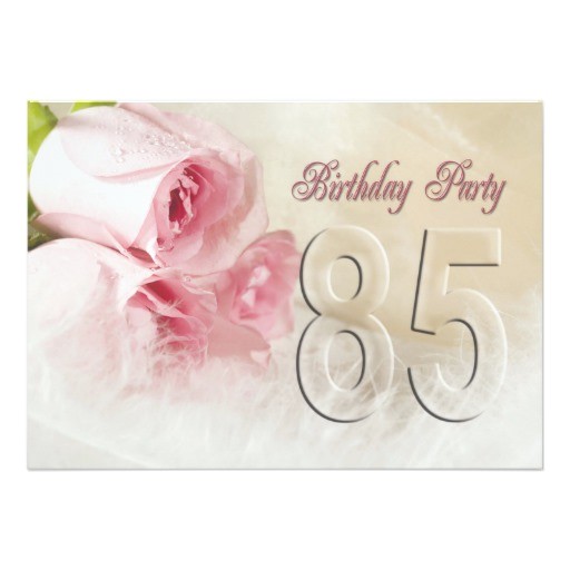 85 Year Old Birthday Invitations Birthday Party Invitation for 85 Years Zazzle