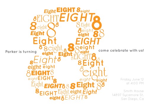 8th Birthday Invitation Templates Typography Archives Nicole S Classes