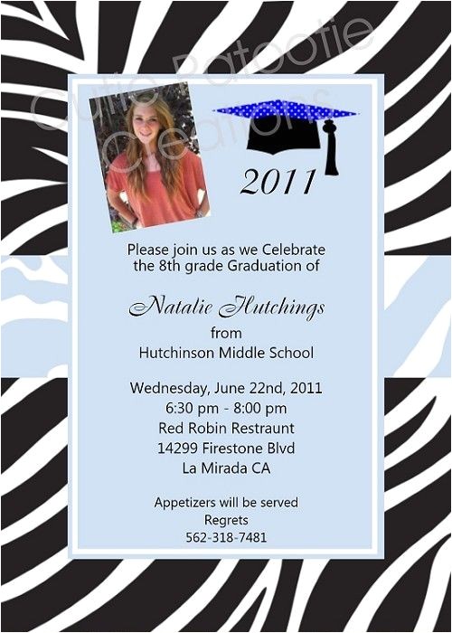 8th Grade Graduation Party Invitation Wording Graduation Invitations and Announcements Use for Any