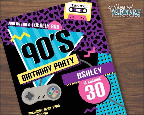90s theme Party Invitations 90s Birthday Party Invitation 1990s Flashback Party Invites 90s theme Party Invitations 90s Birthday Party Invitation 1990s Flashback Party Invites
