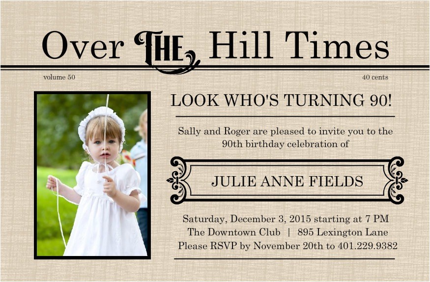 90th Birthday Party Invitations Templates Free 90th Birthday Invitations Birthday Party Invitations