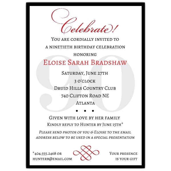 90th Birthday Photo Invitations Classic 90th Birthday Invitations 90th Birthday Photo Invitations Classic 90th Birthday Invitations