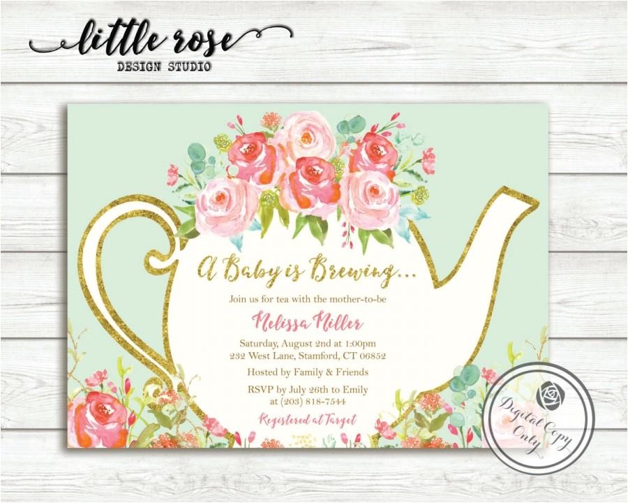 A Baby is Brewing Tea Party Baby Shower Invitations A Baby is Brewing Baby Shower Tea Party Invitation A Baby is Brewing Tea Party Baby Shower Invitations A Baby is Brewing Baby Shower Tea Party Invitation