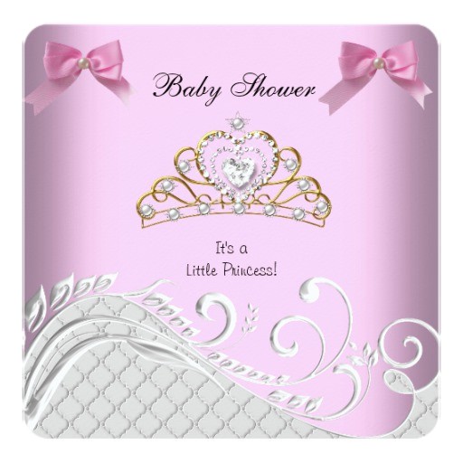A New Little Princess Baby Shower Invitations Little Princess Baby Shower Girl Pink White Invitation