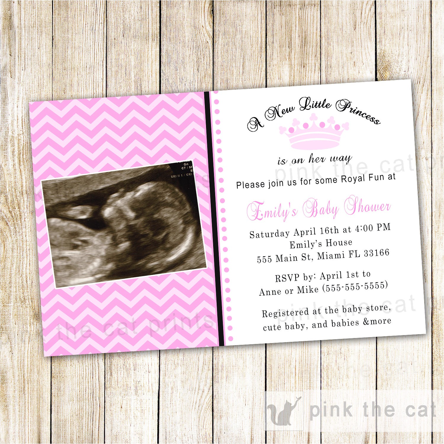 A New Little Princess Baby Shower Invitations New Little Princess Baby Shower Invitation Card Pink Chevron