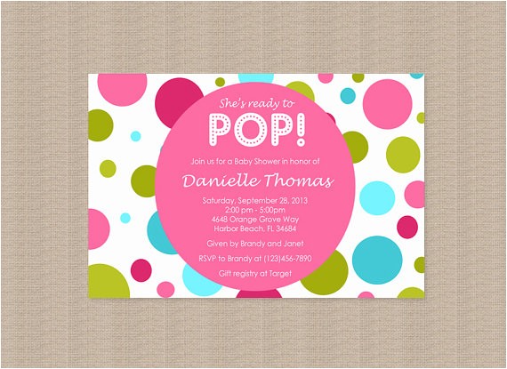 About to Pop Baby Shower Invitations About to Pop Baby Shower Invitations In Pink by Honeyprint