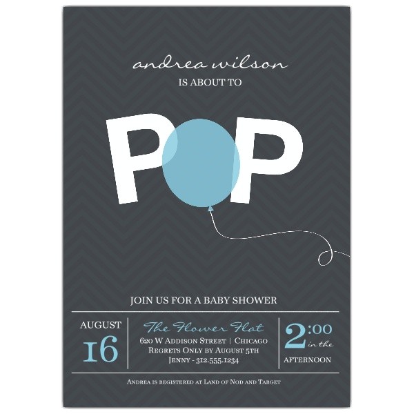 About to Pop Baby Shower Invitations About to Pop Blue Baby Shower Invitations