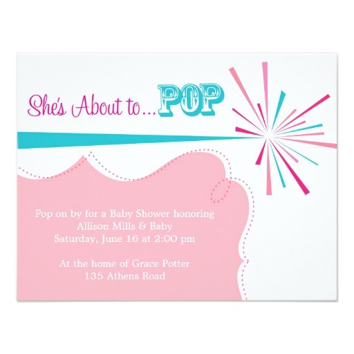 About to Pop Baby Shower Invitations She S About to Pop Baby Shower Invitation