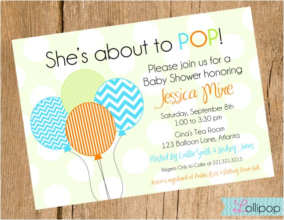 About to Pop Baby Shower Invitations Shes About to Pop Baby Shower Printable Invitation by