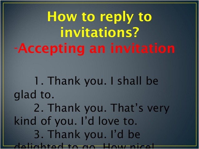 Accepting Birthday Invitation Invitations and Replies to Invitations Accepting Birthday Invitation Invitations and Replies to Invitations