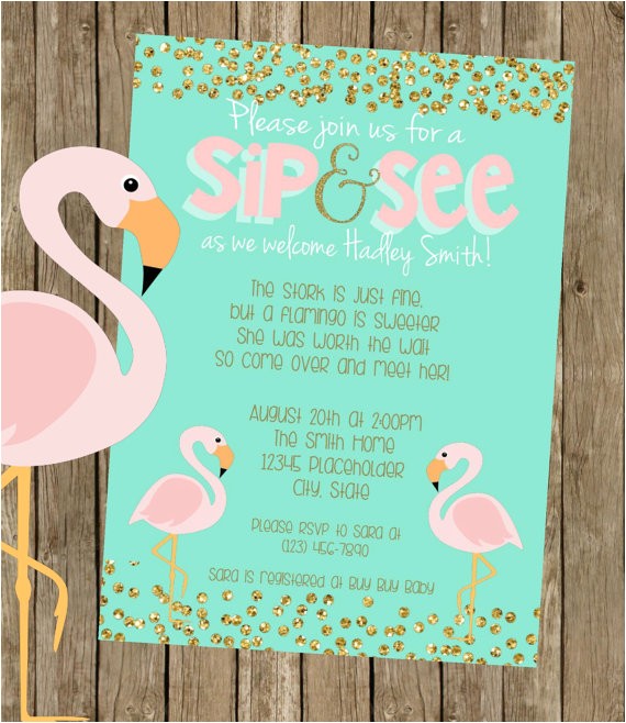 Adoption Baby Shower Invitation Wording Adoption Baby Shower Flamingo Baby Shower Invite