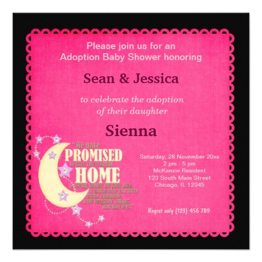 Adoption Baby Shower Invitation Wording Adoption Baby Shower Girl 5 25" Square Invitation Card